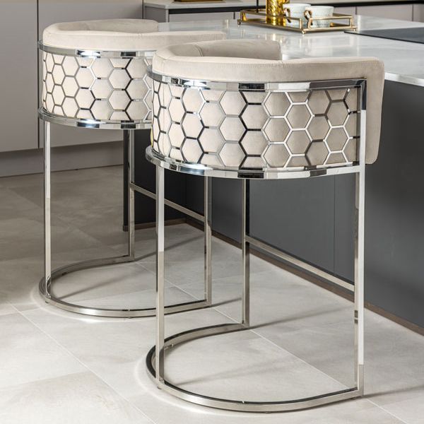 Avery Luxe Silver Bar Chairs