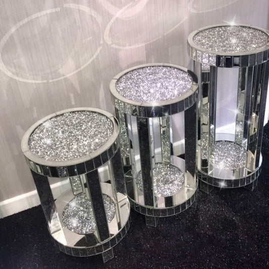 crushed diamond side tables