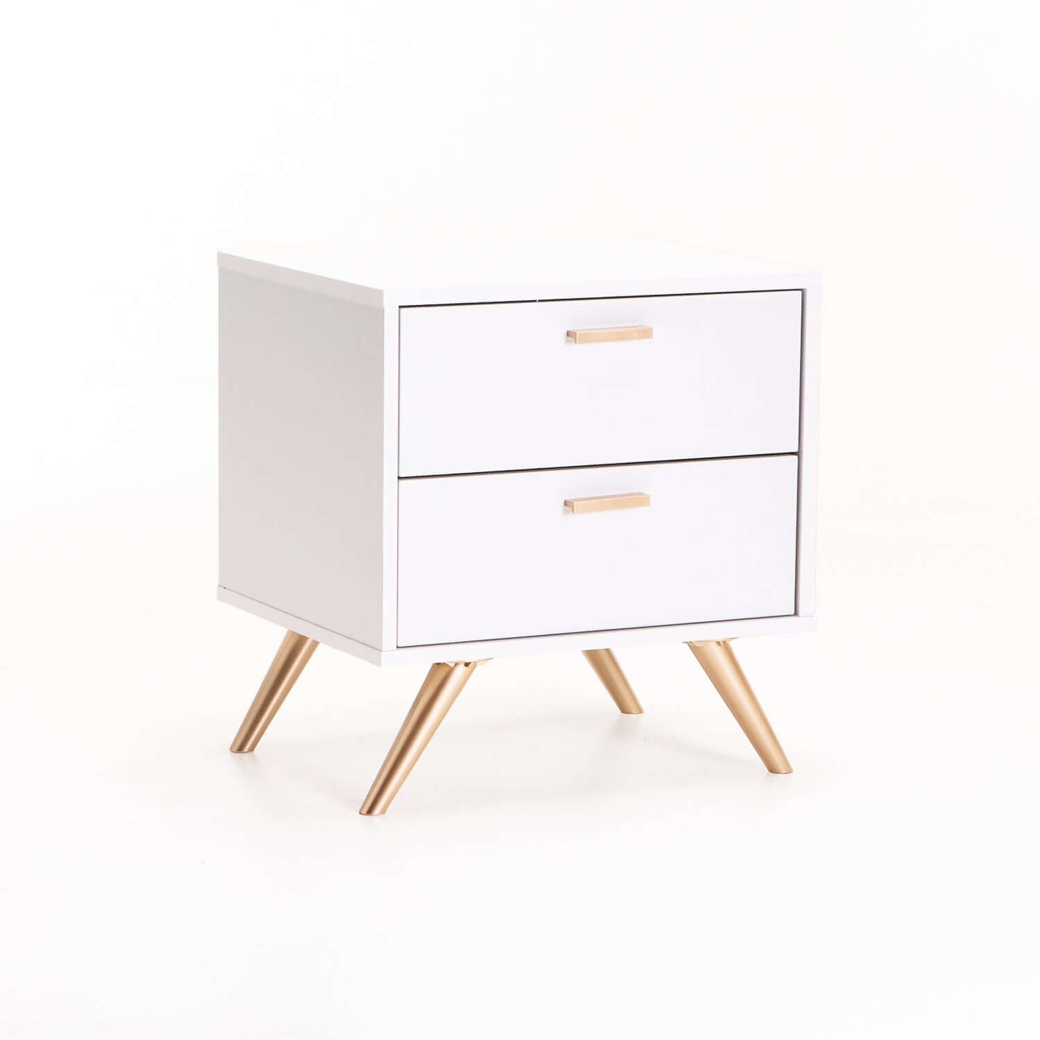 WHITE PEDESTALS GOLD LEGS