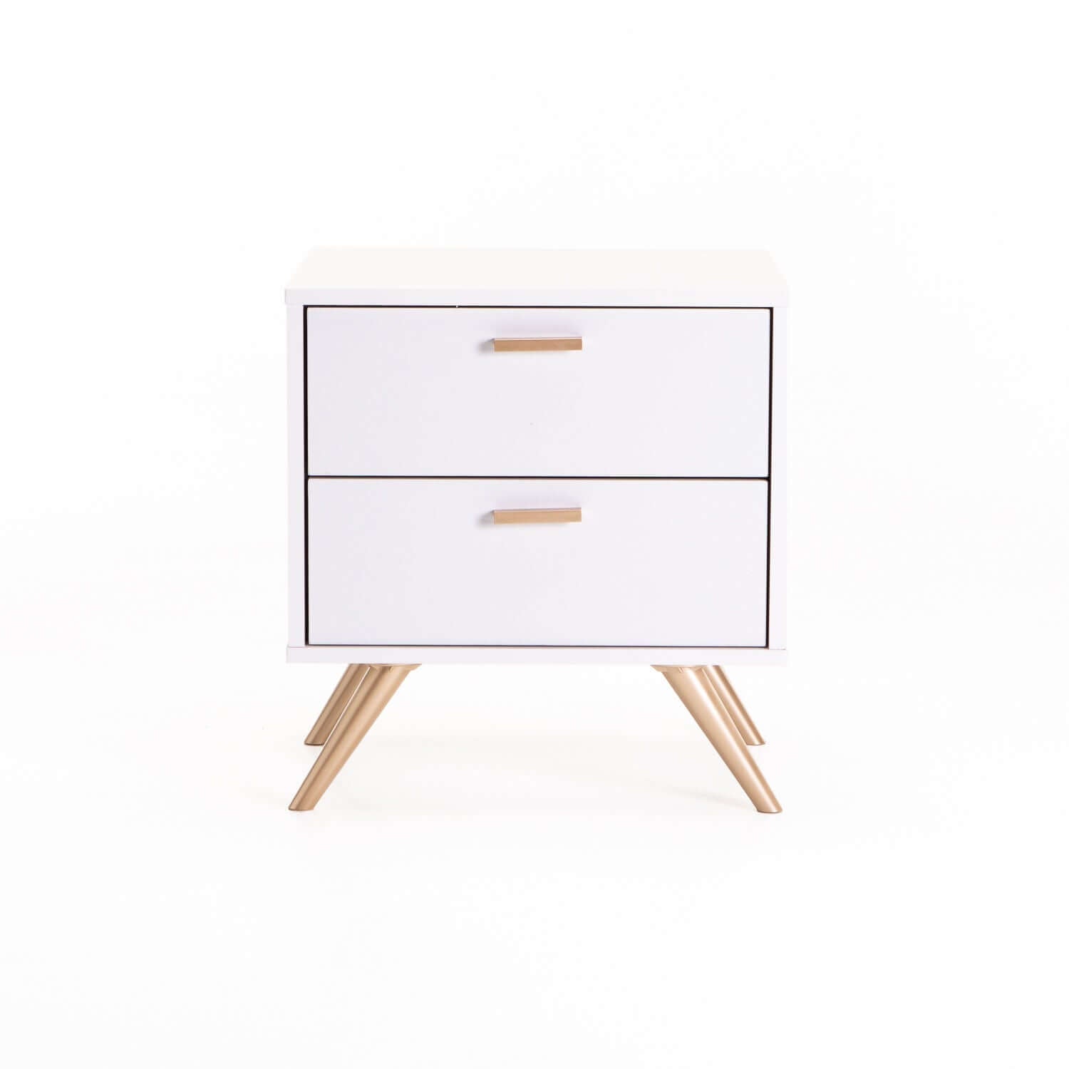 WHITE PEDESTALS GOLD LEGS