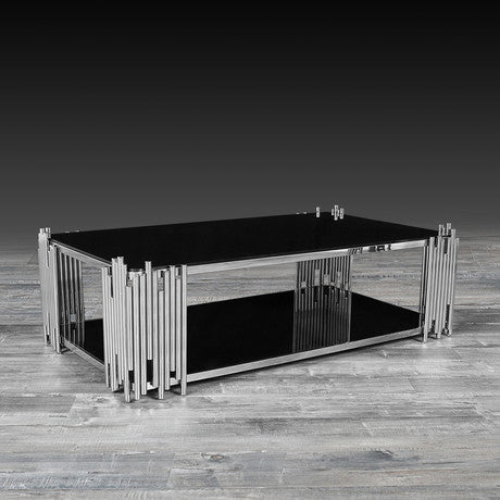 BLACK AND SILVER COFFEE TABLE