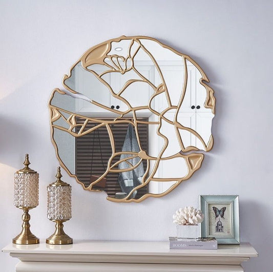 giorgio designer gold round mirror