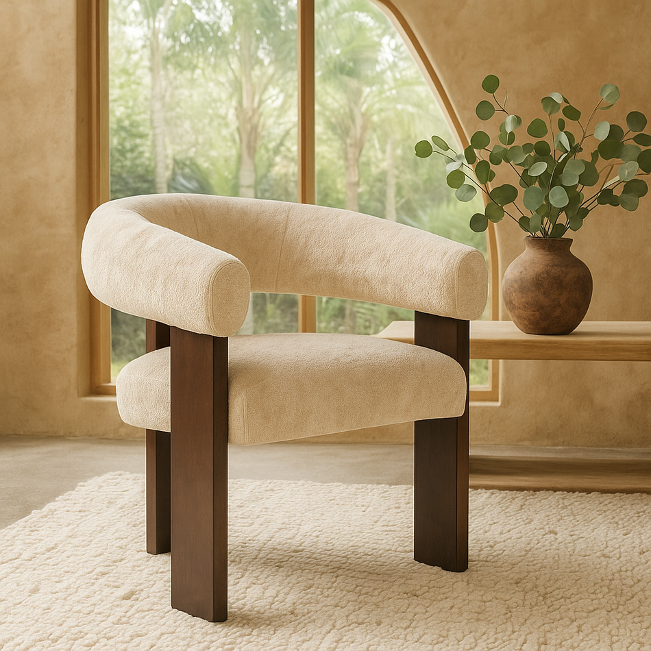 Wooden frame dining chair tub chair