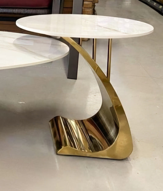 Gold marble side table 