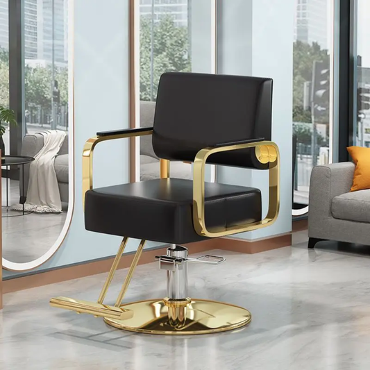 Black and gold salon barber chairs 
