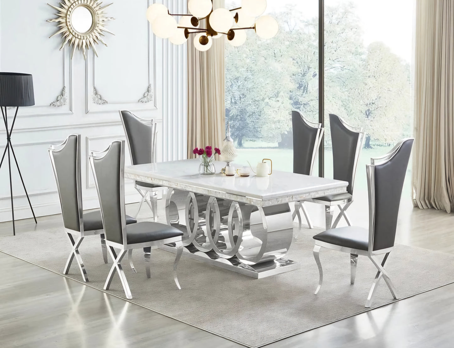 Silver audi dining table 8 seater