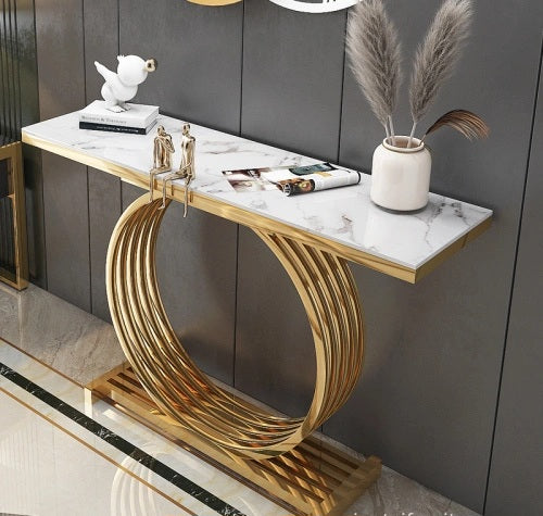 gold marble console table