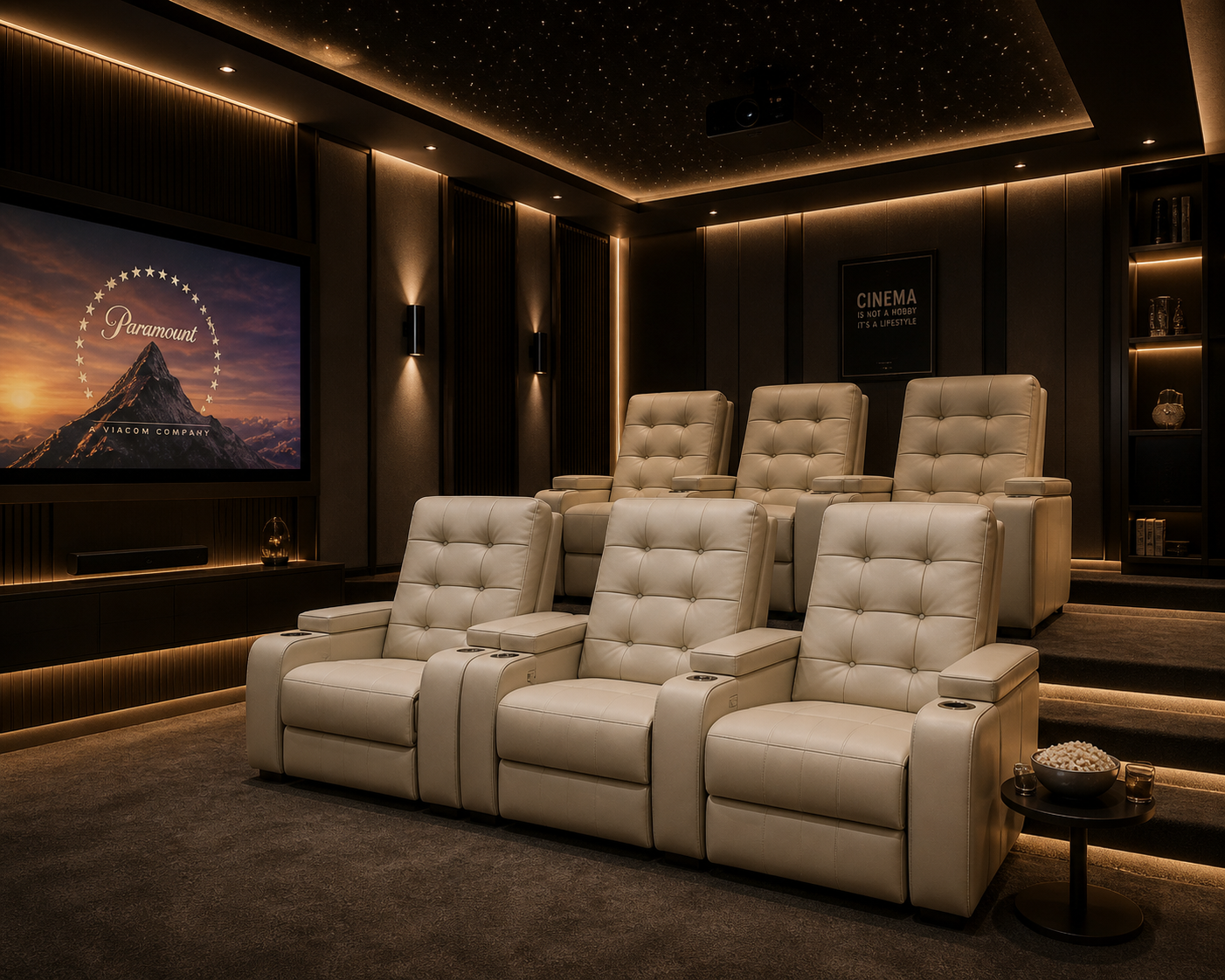 3 seater cinema recliner set beige leather 
