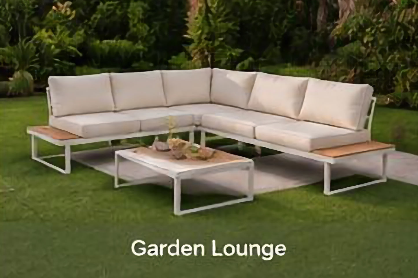 Corner patio set with coffee table