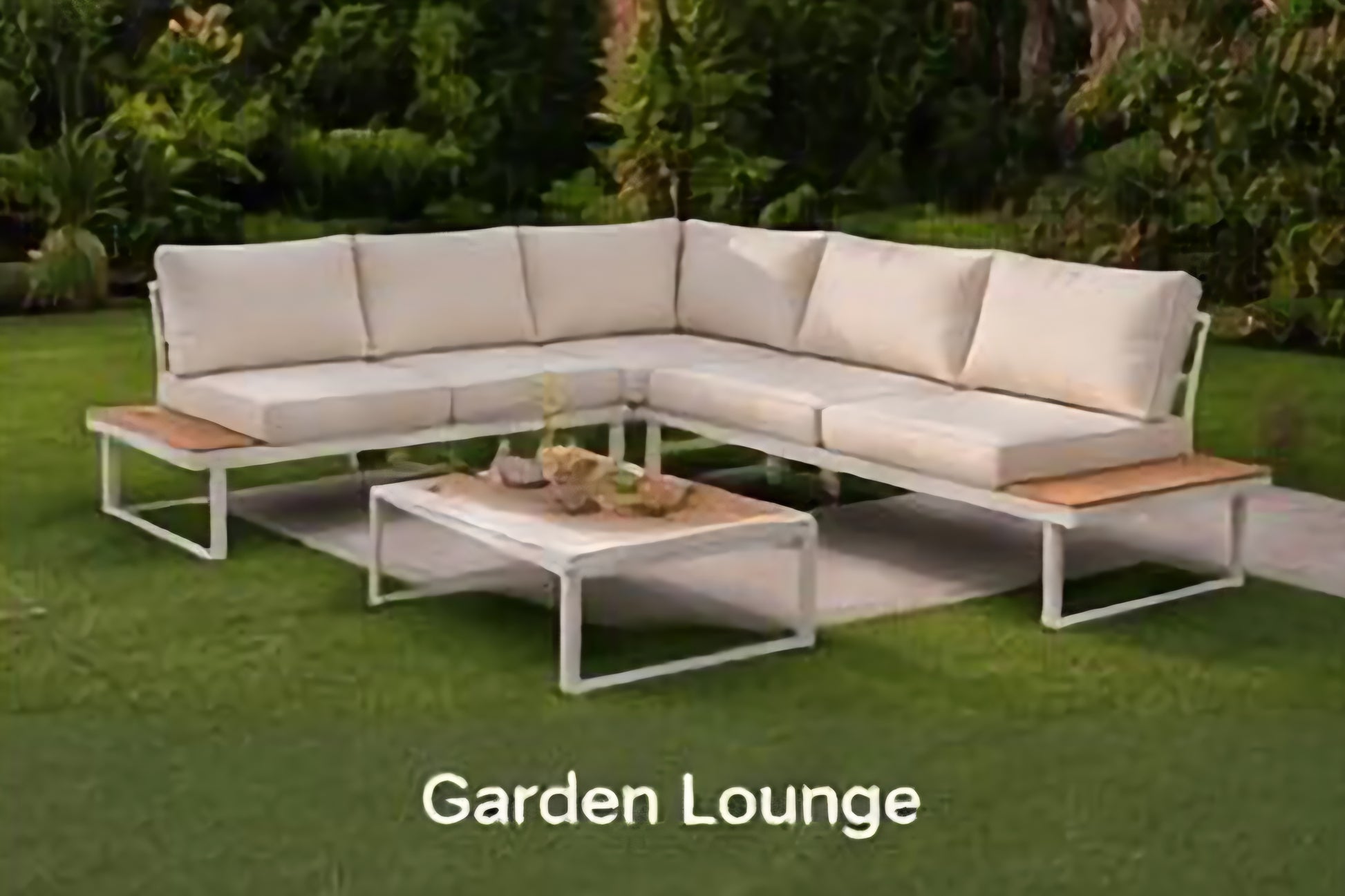Corner patio set with coffee table