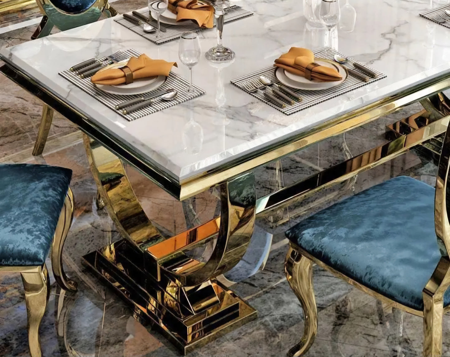 Gold 8 seater dining table