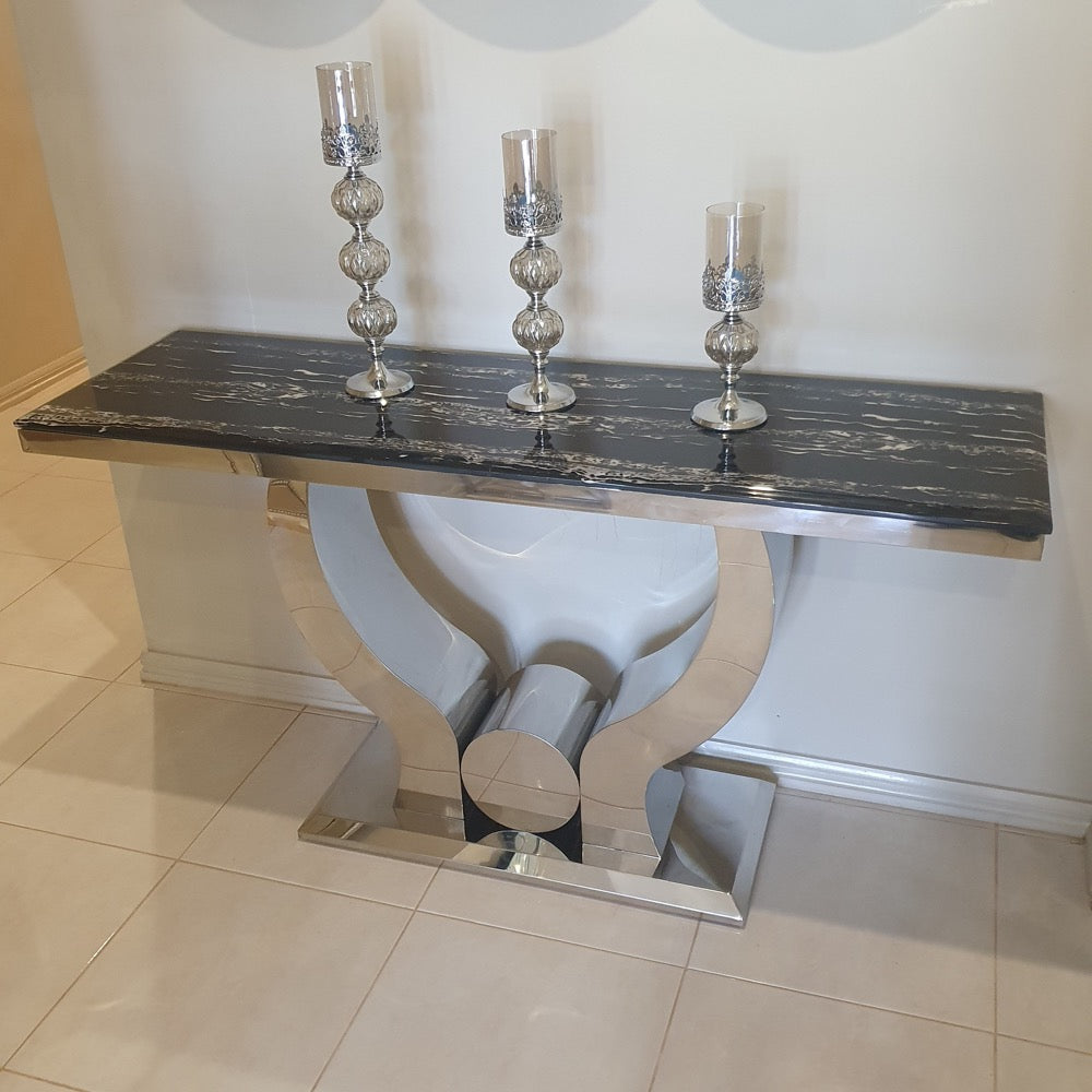 Silver Monaco console marble top