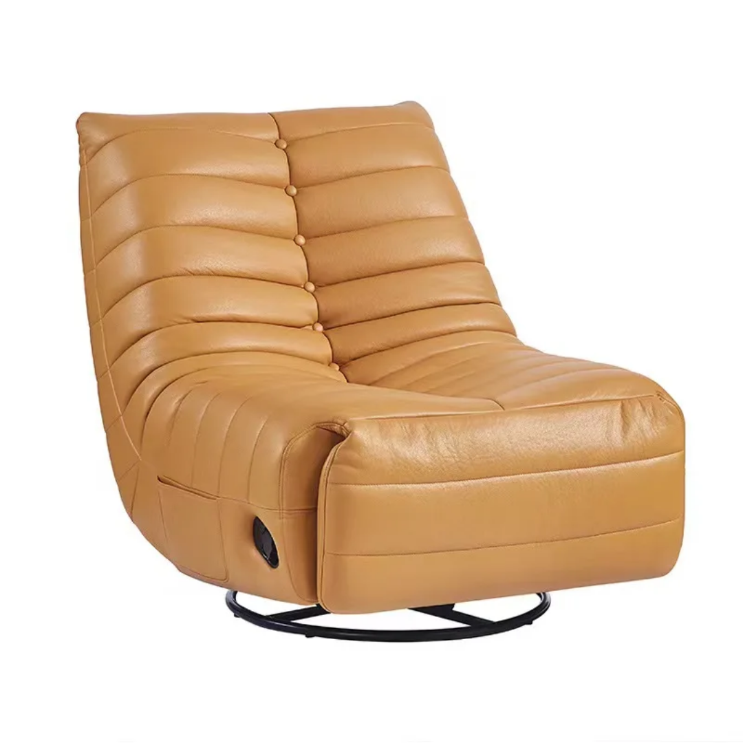 Leather swivel recliner lazy chair 