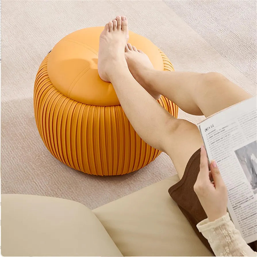 Round storage ottoman 