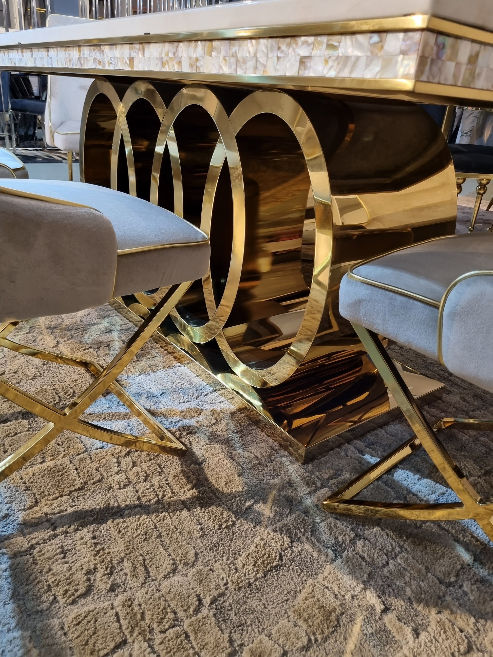 white gold designer dining table audi