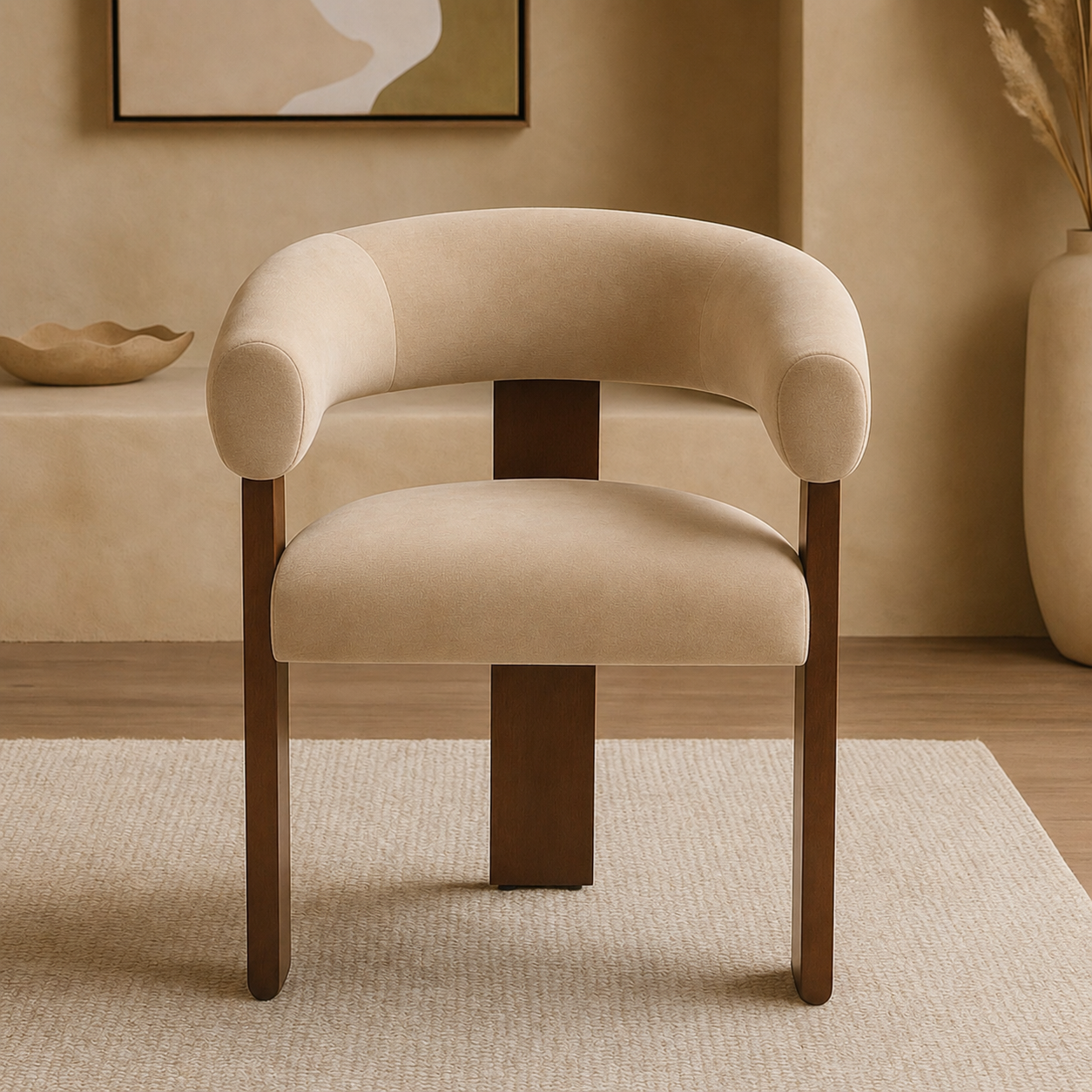 Wooden frame dining chair tub chair 