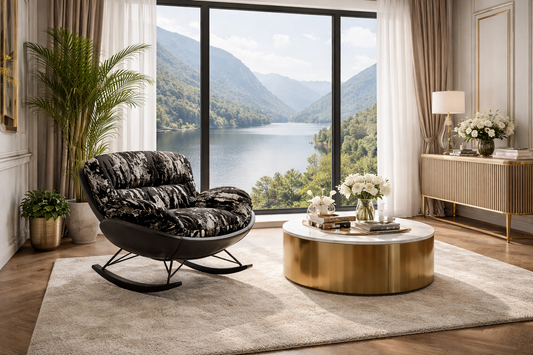 Black armchair rocking chair