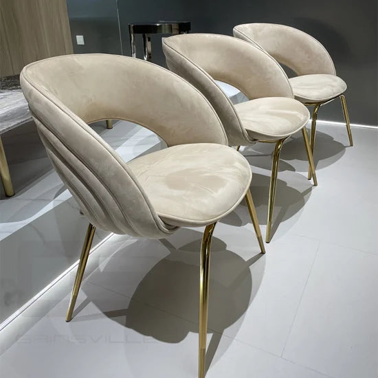 Beige gold dining chair