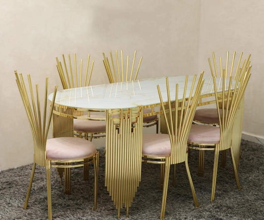 Gold 6 seater dining set