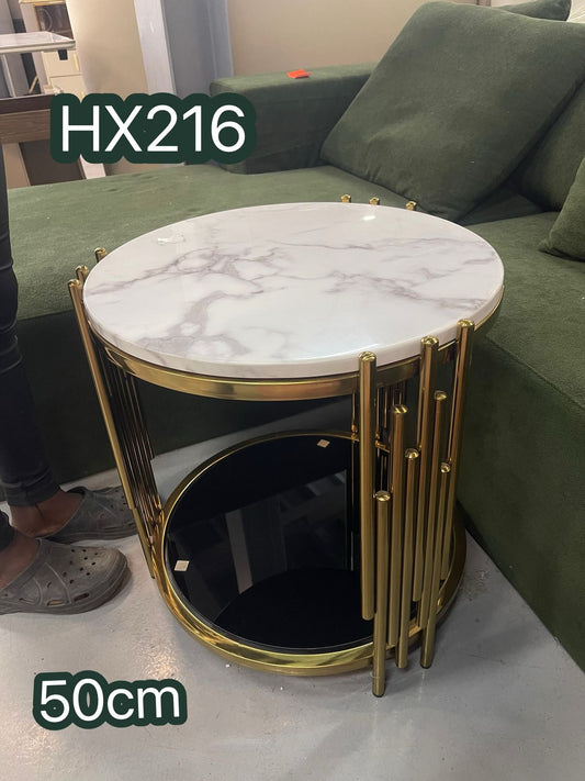 Gold marble side table