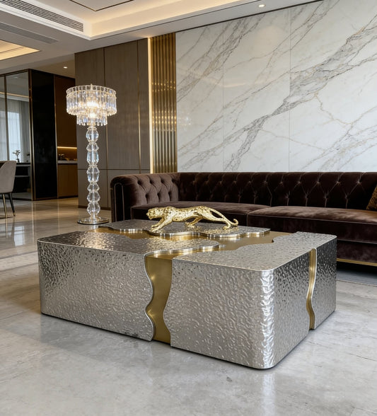 Luxury silver coffee table