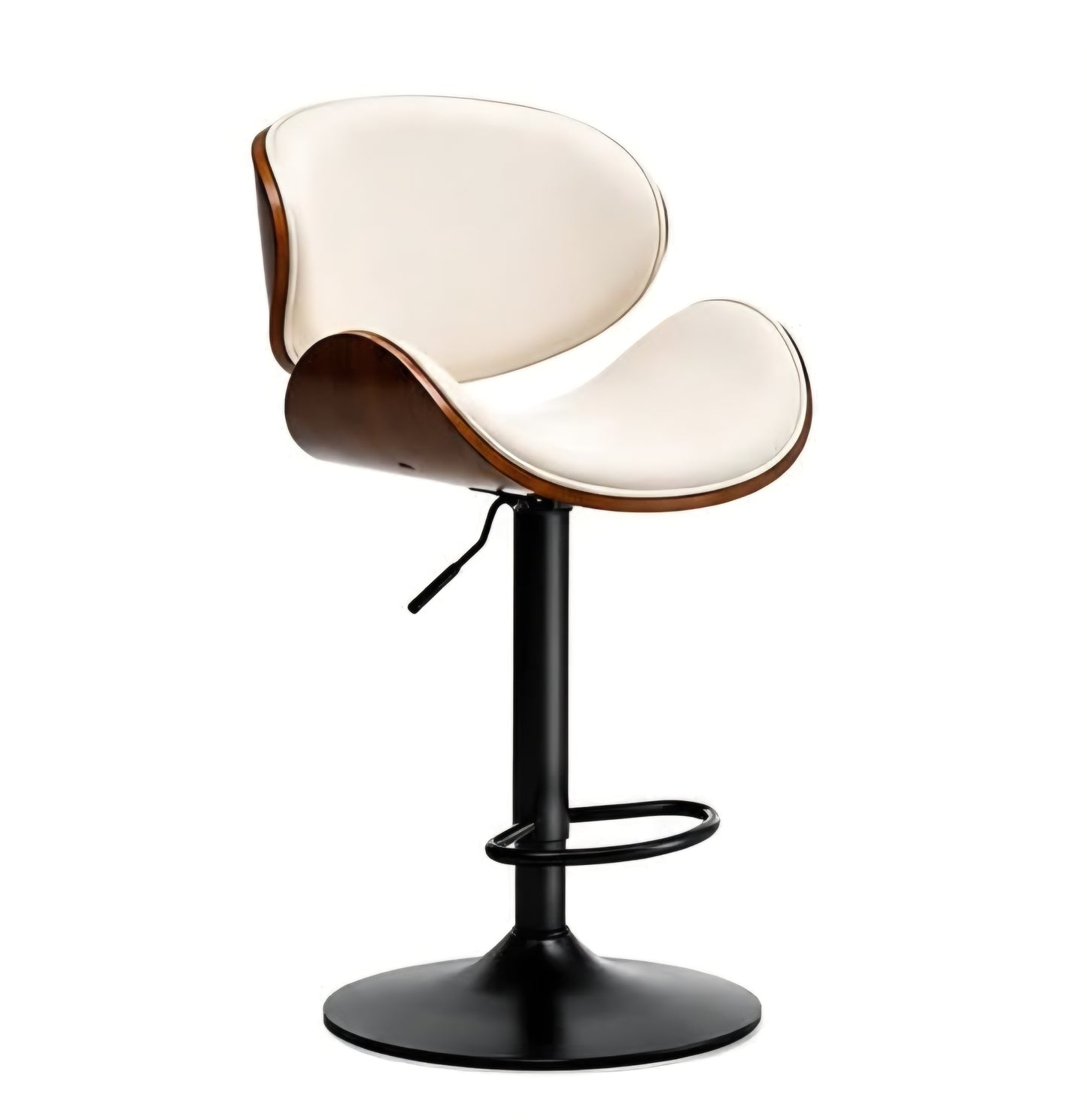 Black frame bar chair cream leather