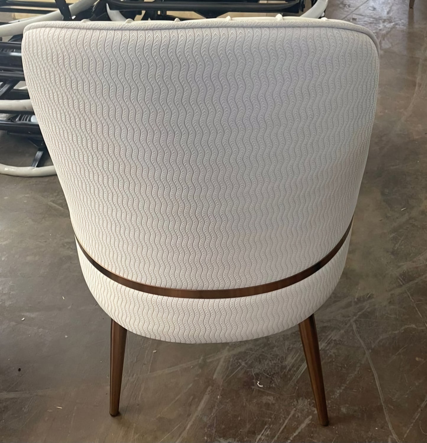 white gold dining chair