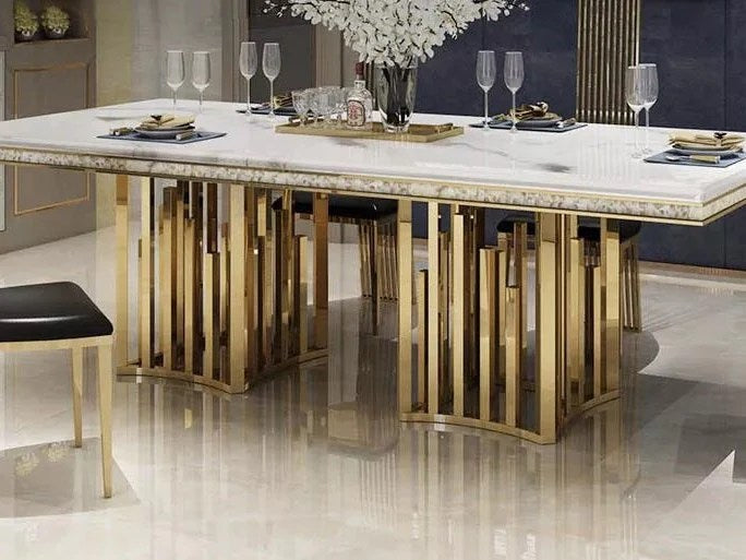 montecarlo gold marble dining table 