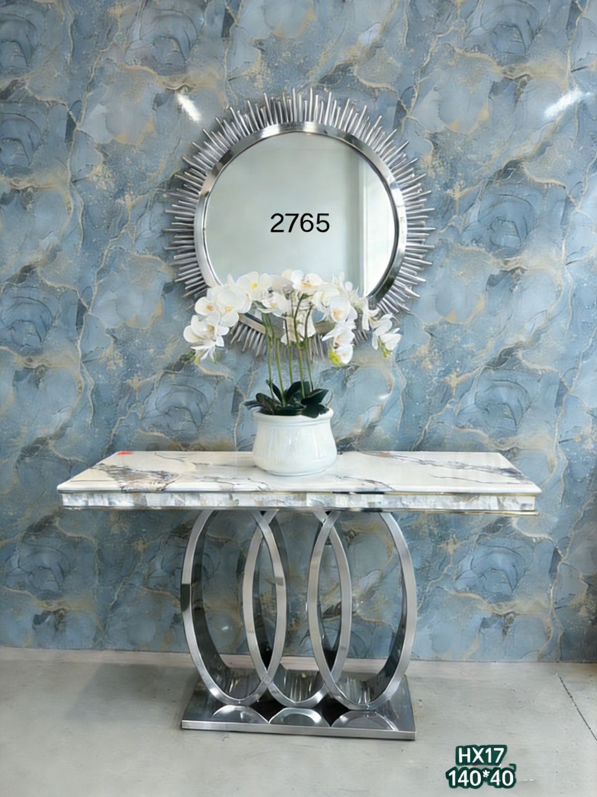 Silver marble  console rings audi design 