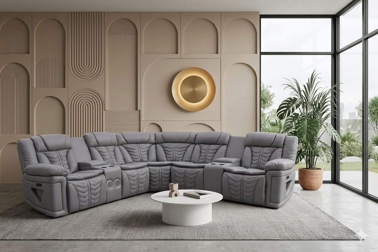 Electric recliner corner set bluetooth speakers wireless charging 