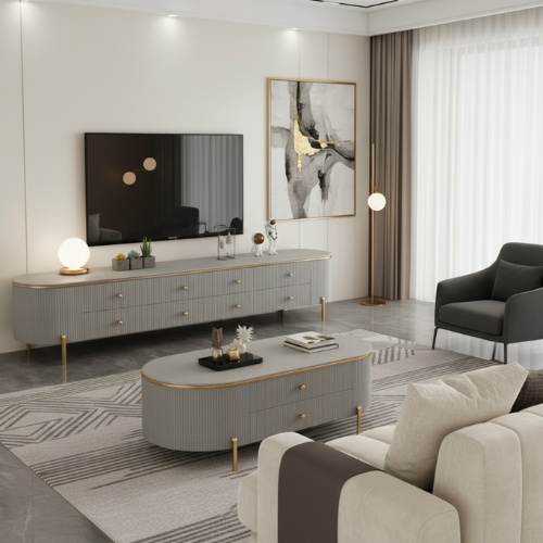 Aurora Plasma Stand & Coffee Table Set