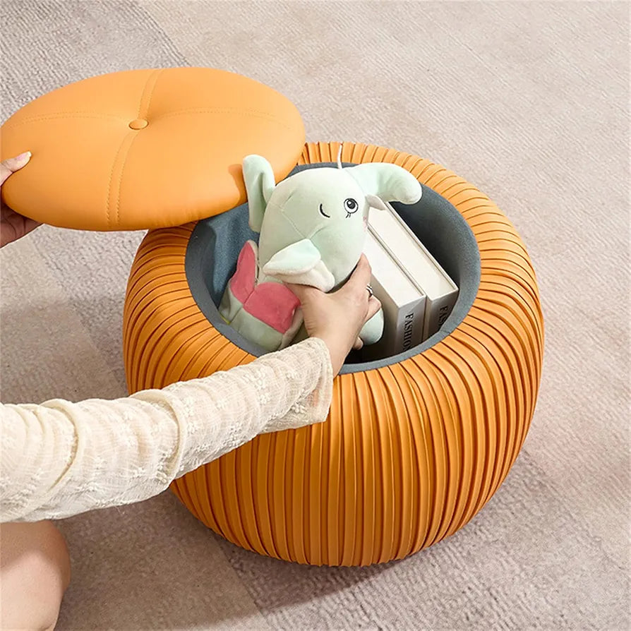 Round storage ottoman 