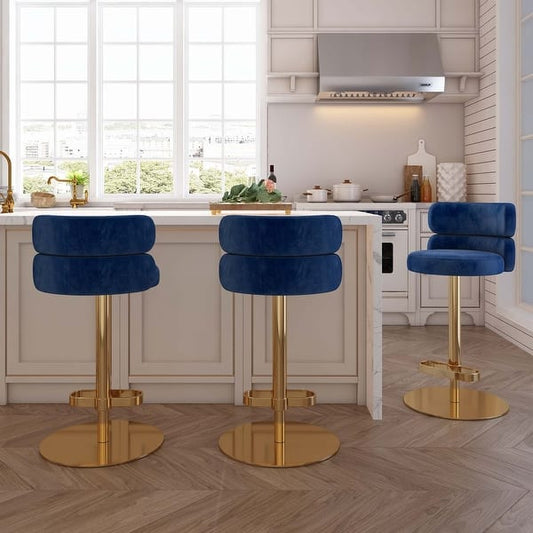 Blue gold bar chairs kitchen chairs