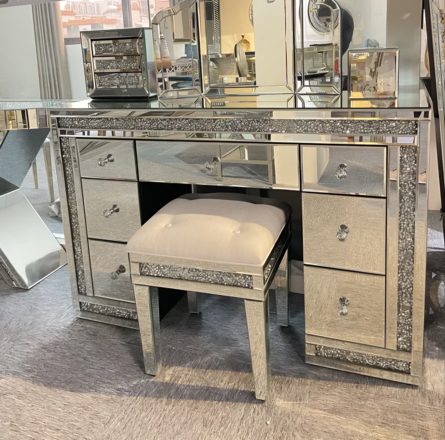 mirrored dresser 