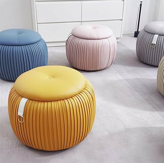 Round storage ottoman 