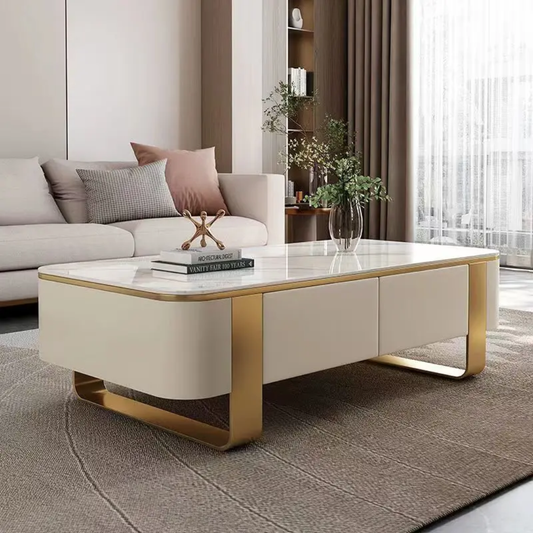 White and gold coffee table 