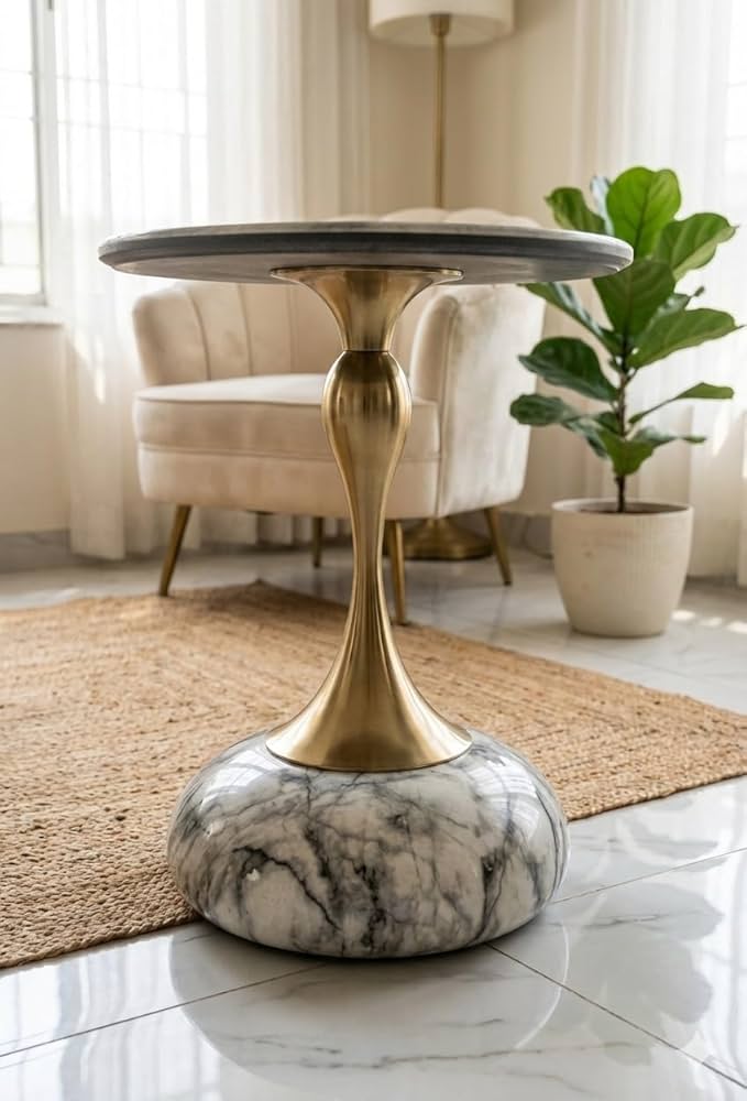 Marble gold side table