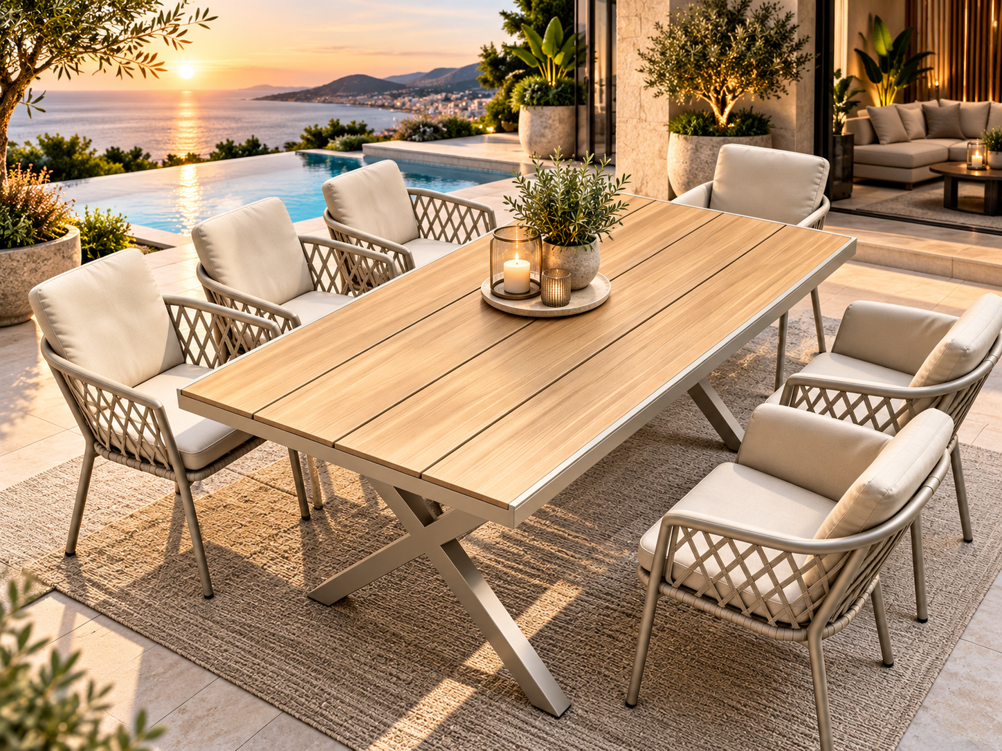 6 seater outdoor dining set patio  