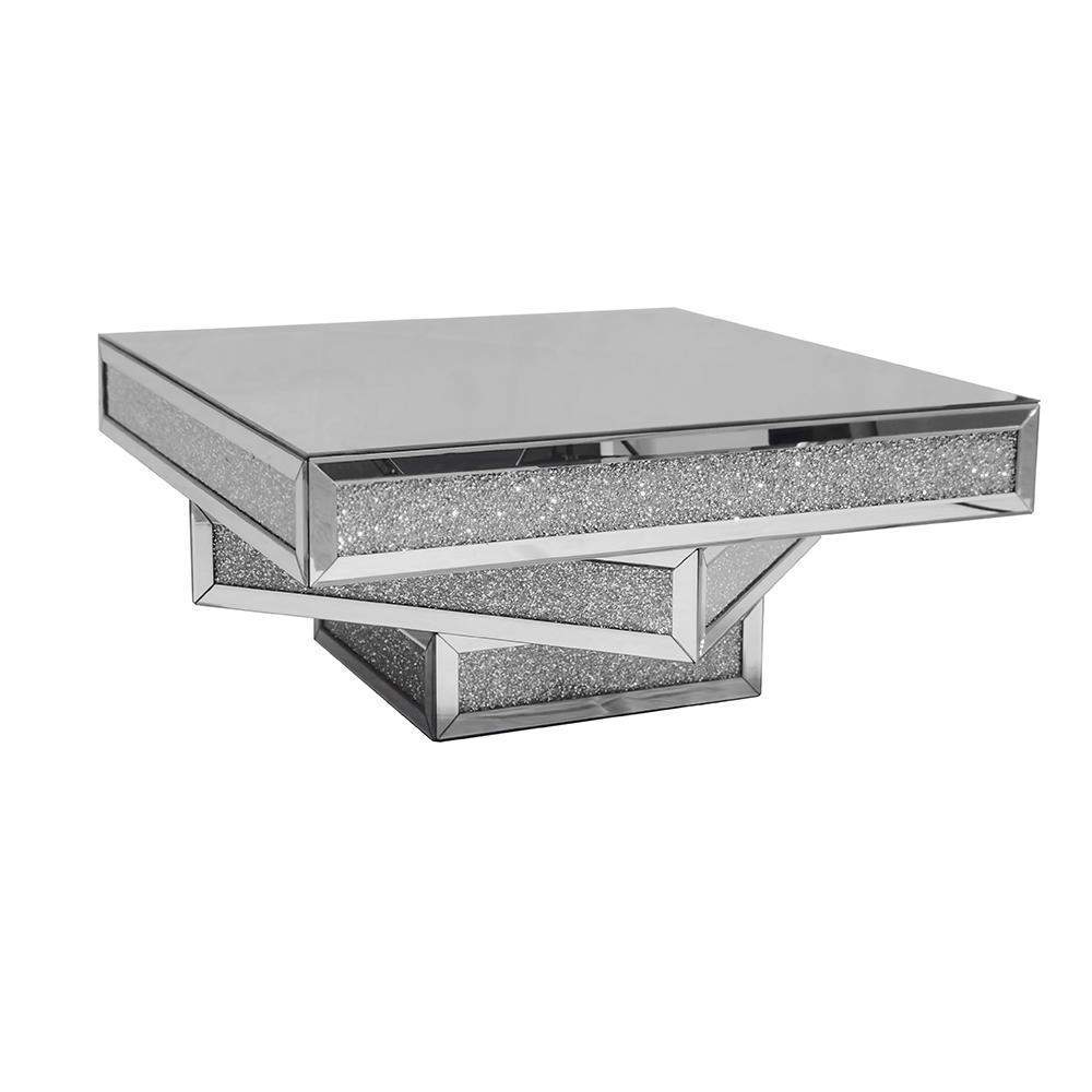 crushed diamond silver coffee table