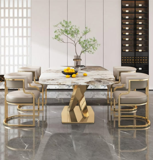 gold marble dining set 