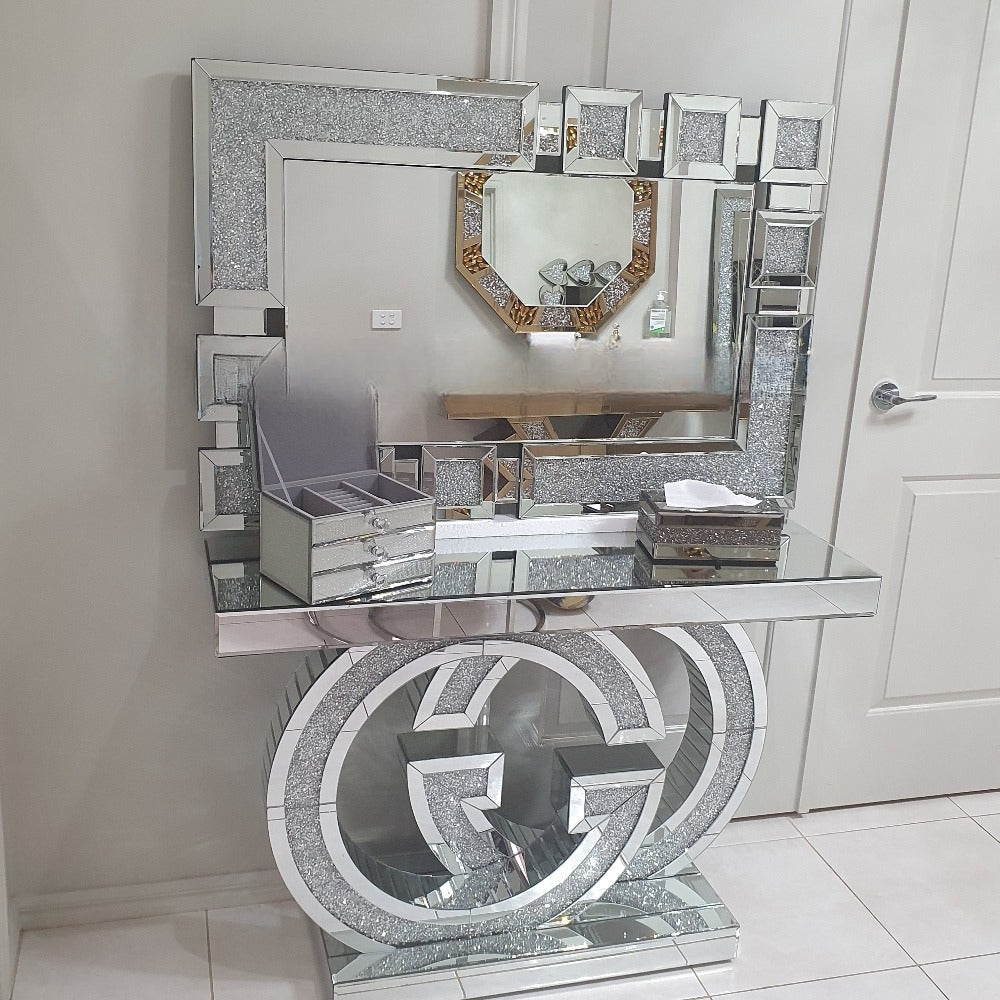 gucci diamond console and mirror