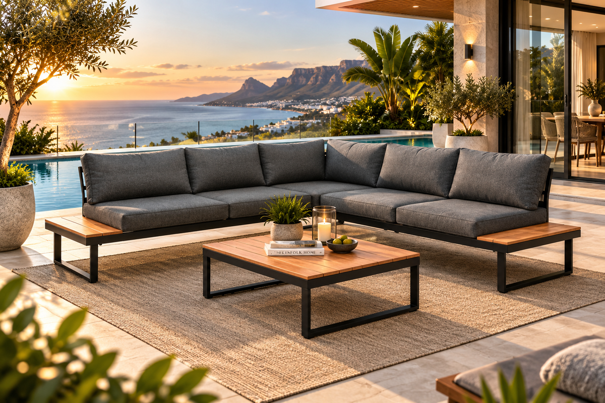 Lshape outdoor set with coffee table