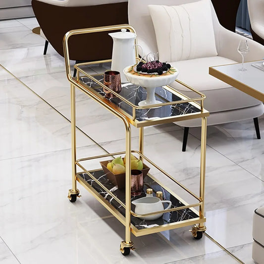 Black and gold drinks trolley display cart