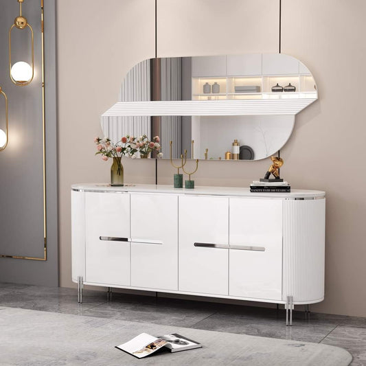 White and silver sideboard