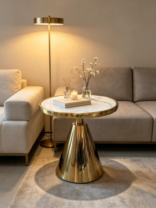 Gold marble side table 