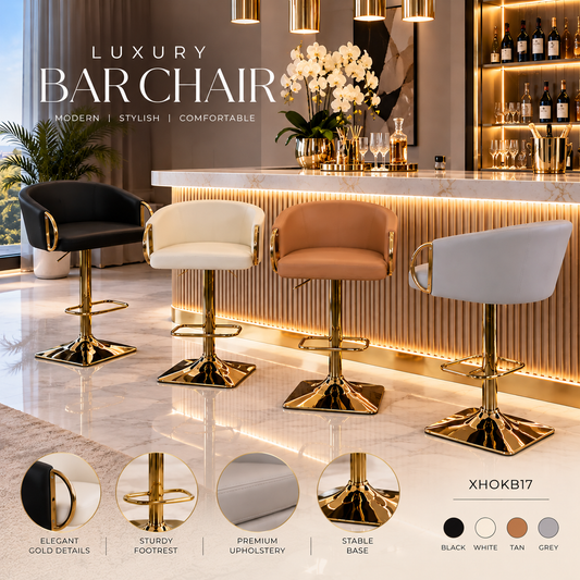 Leather gold bar chairs 