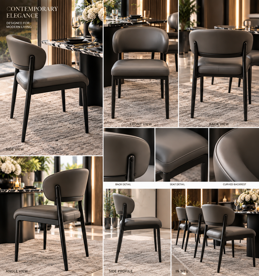Grey and black dining chair