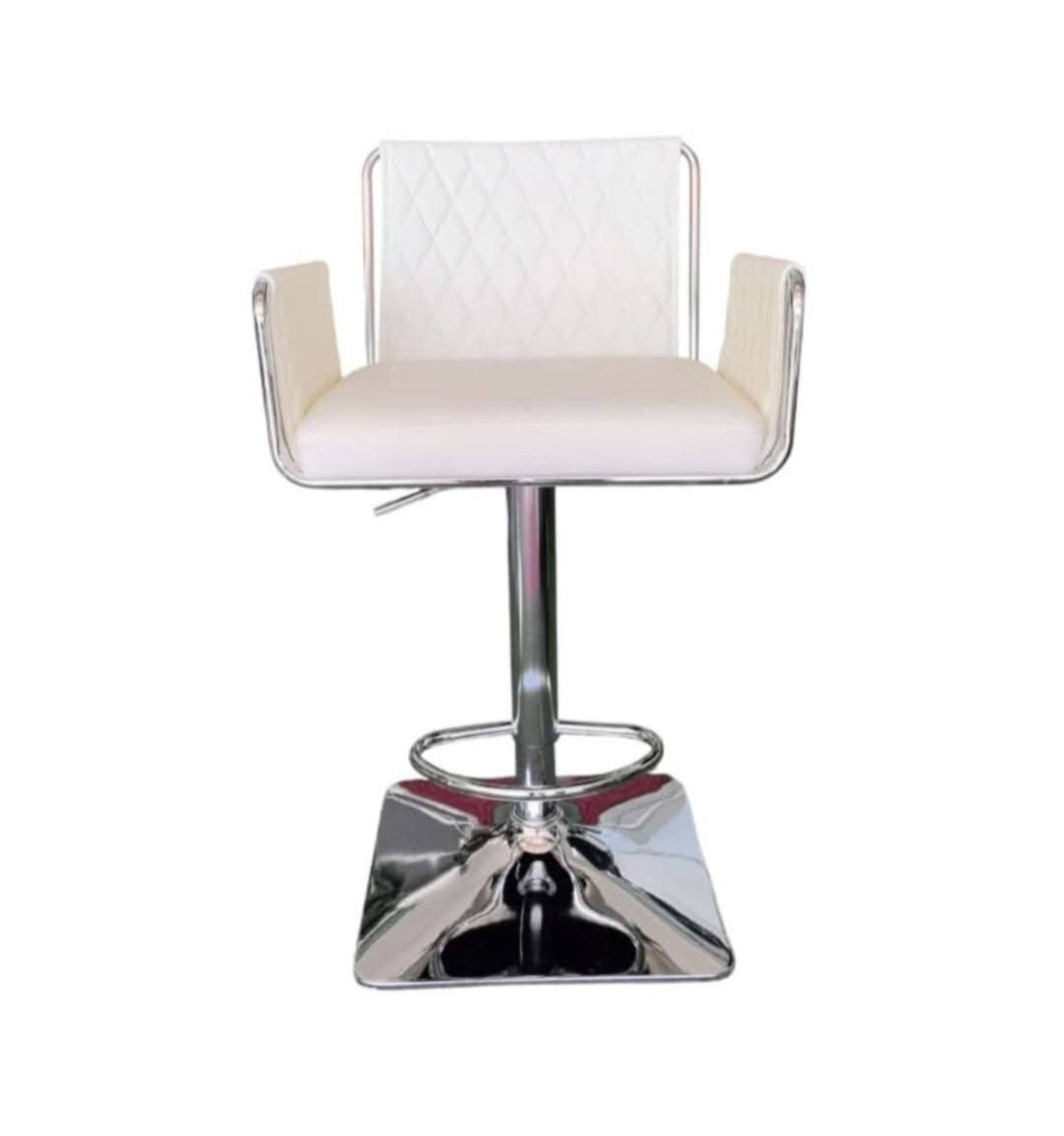 White and silver bar stool kitchen stool