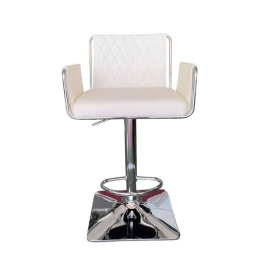 White and silver bar stool kitchen stool