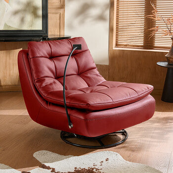 Leather Swivel rocking chair 